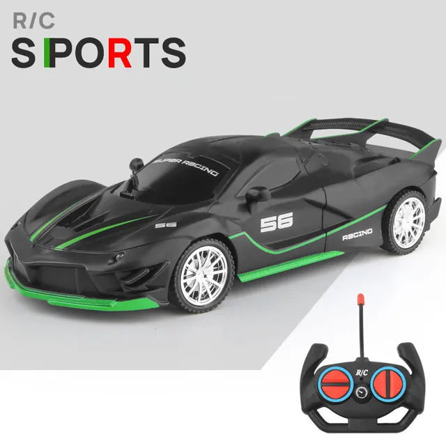 Télécommande Voiture, Rc Cars Cadeaux de Noël pour les enfants 1/18 Sport  électrique Racing Hobby Toy Car Modèle jaune Véhicule pour garçons filles  adultes avec lumières et cie